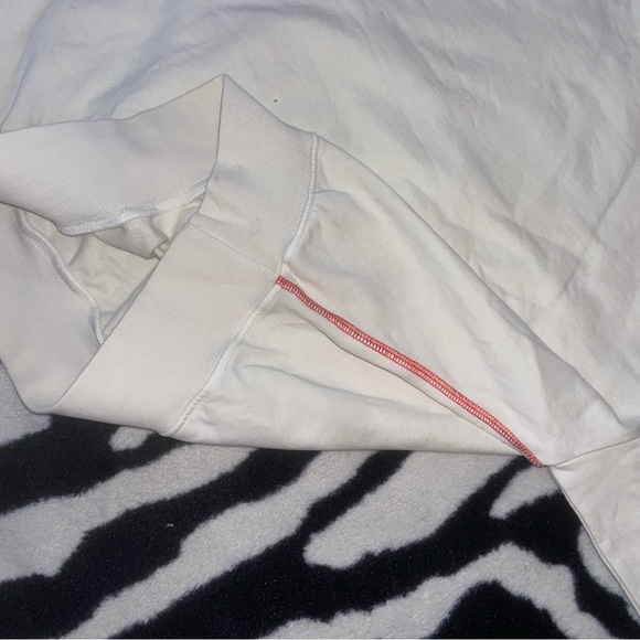 Clare V Le Drop Mock Neck Sweatshirt in Ivory with red stiching Rare - Picture 4 of 6